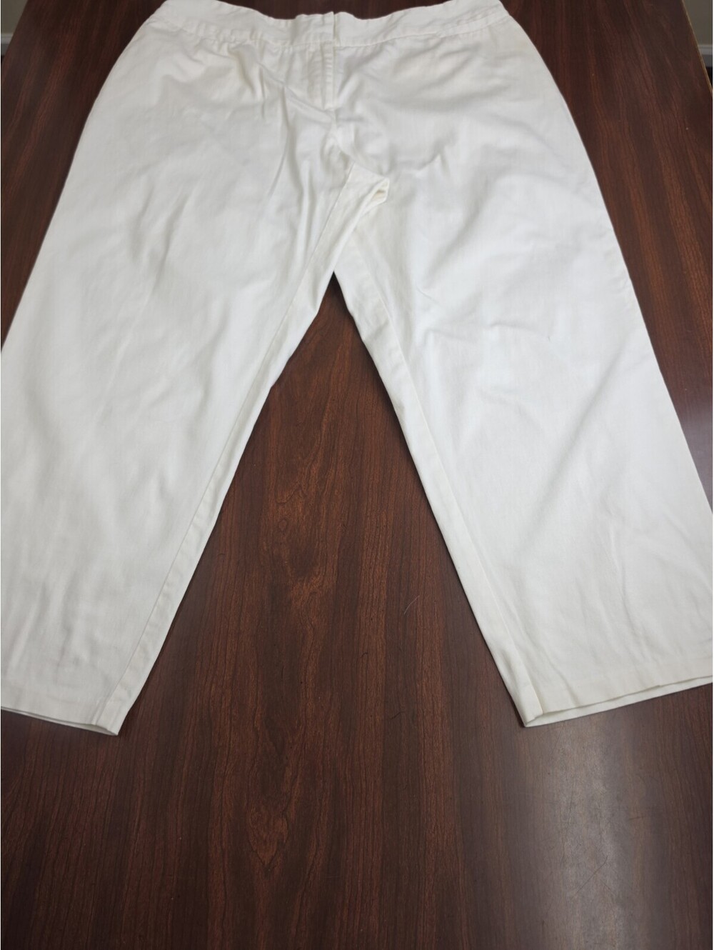 Ruby Rd Petite Size 16P White Stretch Casual Trousers Pull On Minimalist Pants